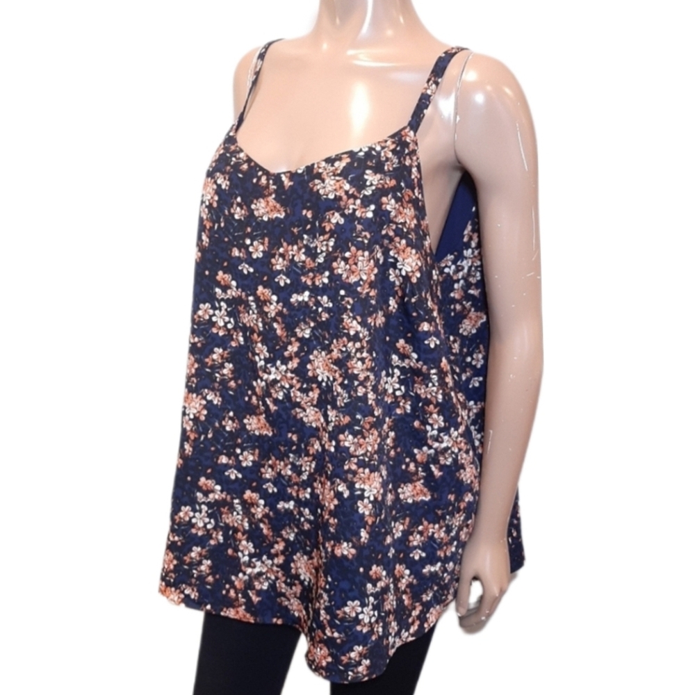 Penningtons Floral Cami Tank Top Lined Sleeveless Blouse Summer Plus Size